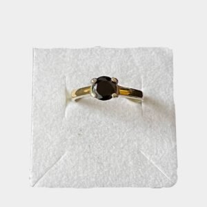 Anillo cubic con dublé de plata 925 negro