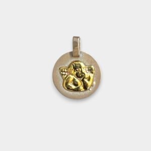 Dije Angel con alas Plata 925 y Oro Redondo Chico