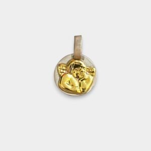 Dije Angel Grande con alas Plata 925 y Oro Redondo Chico