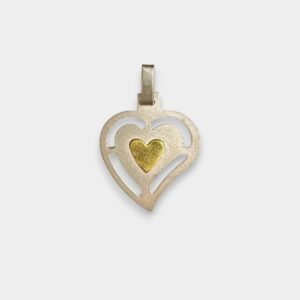 Dije Corazon en Centro Mediano Plata 925 y Oro
