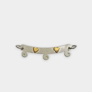 Percha Para 3 Dijes Nenes Loquitos de Plata 925 y Oro
