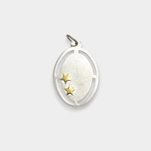 Dije Chapa Calada Con Estrella de Plata 925 y Oro