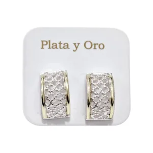 Aros Colgante Plata 925 Y Oro